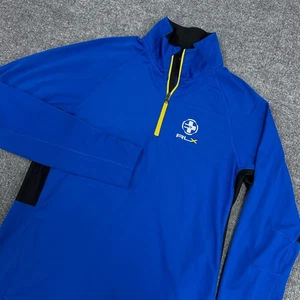 Pullover de golf RLX Ralph Lauren para hombre pequeño azul 1/4 cremallera rendimiento logotipo elástico - Imagen 1 de 9