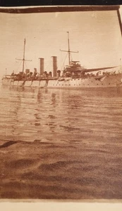 A Pre WW1 Photo Of A Cruiser Believed To Be British Off China + Others - Picture 1 of 9