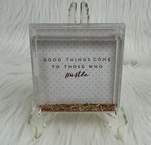 Marco de fotos acrílico brillante dorado flotante 4x4 decoración de oficina en casa - Imagen 1 de 6