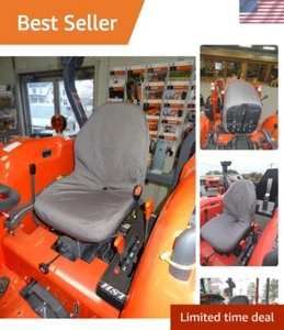 Gray Endura Seat Cover for Kubota Tractors & Mowers - High Back & Easy Install - Picture 1 of 7