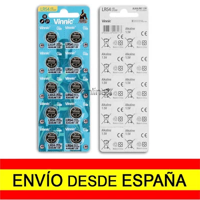 Pila Boton Original VINNIC AG10 LR54 L1131F 1,5V Alcalina Blister Nuevo a6555 nt