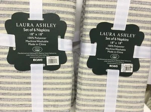 Laura Ashley Set of 12 Napkins Kenton 18x18 Easy Care NEW Free Shipping - Picture 1 of 5