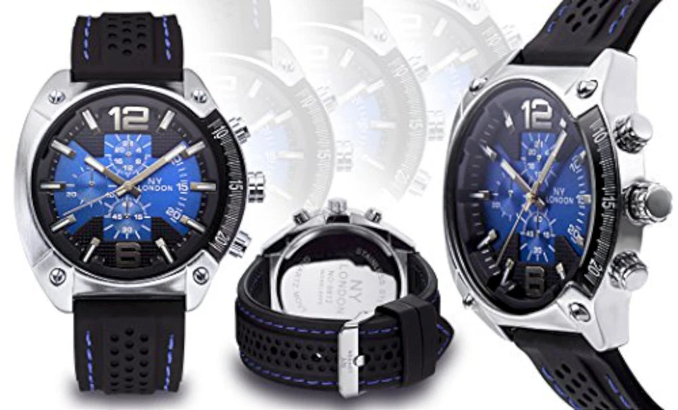 NUEVO NY London 9812 Reloj Hombre Colección Boost Colorido Esfera Azul Único Azul Foto 1 de 1