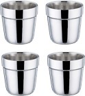 Coffee Cup Espresso Cup Mug Set of 4, Double Wall Stainless Steel Tea Cups, Reus