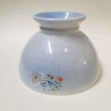 Blue Ceramic Shade Floral Cottage Speckled Blue Lamp Shade 4 1/2" Tall