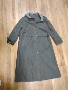FS Rainwear 16 Brown Full Length Lined Raincoat W/Removable Hood  - Picture 1 of 14
