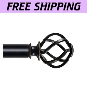 Elegant Adjustable Curtain Rods 140-195 Inches | Black Heavy Duty Design - Picture 1 of 11