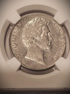 Originaler Gulden 1845 – Königr. Bayern, Ludwig I., Silber, AU 53 (NGC), Silber - Bild 1 von 4