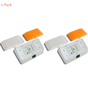 12V Light Fixture LED RV Exterior Porch Utility Light w/switch Clear/Amber Lens - Bild 1 von 9