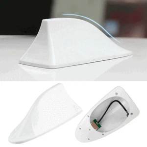 White Pearl Shark Fin Roof Antenna Aerial FM/AM Radio Signal Decor Universal EBE - Picture 1 of 11