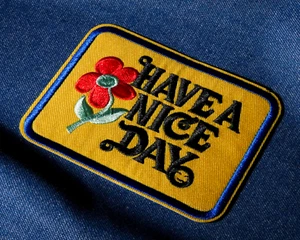 Retro “Have A Nice Day” Iron-On Patch – Bright Yellow Background (9 x 7cm) - Picture 1 of 4