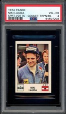 1974 NIKI LAUDA PANINI SPORT VEDETTES * RARE * GOULET TURPIN BACK ROOKIE (PSA 4)