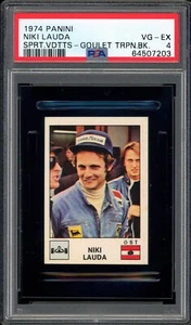 1974 NIKI LAUDA PANINI SPORT VEDETTES * RARE * GOULET TURPIN BACK ROOKIE (PSA 4) - Picture 1 of 2