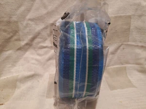 Lawn Chair Webbing Re-Web 150' X 3" Wide Striped Blue Green Polypropylene Repair - Picture 1 of 2