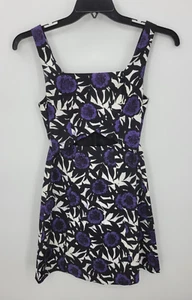 Rebecca Minkoff Kleid Damen 0 schwarz lila elfenbein Blumen ärmellos Fit & Flare - Bild 1 von 11