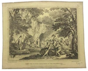 John The Baptist Engraving Religious Preaching Engraved Paper Art Antique 1825 - Picture 1 of 10