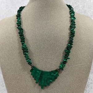 Vintage Navajo Natural Malachite Sterling Silver - Picture 1 of 4