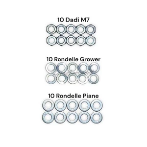 Kit 10 Dadi 10 Rondelle piane 10 Rondelle Grower M7 Vespa Ciclomotori Moto Varie - Zdjęcie 1 z 2