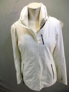 Spyder Size 6 Womens White Athletic Hooded Softshell Full Zip Ski Jacket 7BL928