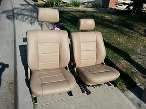 BMW 635CSI E24 87-89 L6 COMFORT SEAT KIT LEATHER UPHOLSTERY KIT NATURAL NEW - Picture 1 of 15