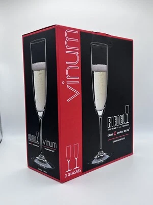 NEW NEVER USED Riedel Vinum Luxury Champagne Flute Glass - Two Pack Two Glasses  - Image 1 of 4
