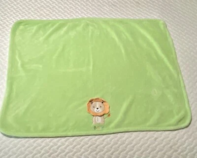 Manta bebé Carters niño mío verde bordada sonrisa león seguridad 29 x 39 Foto 1 de 4