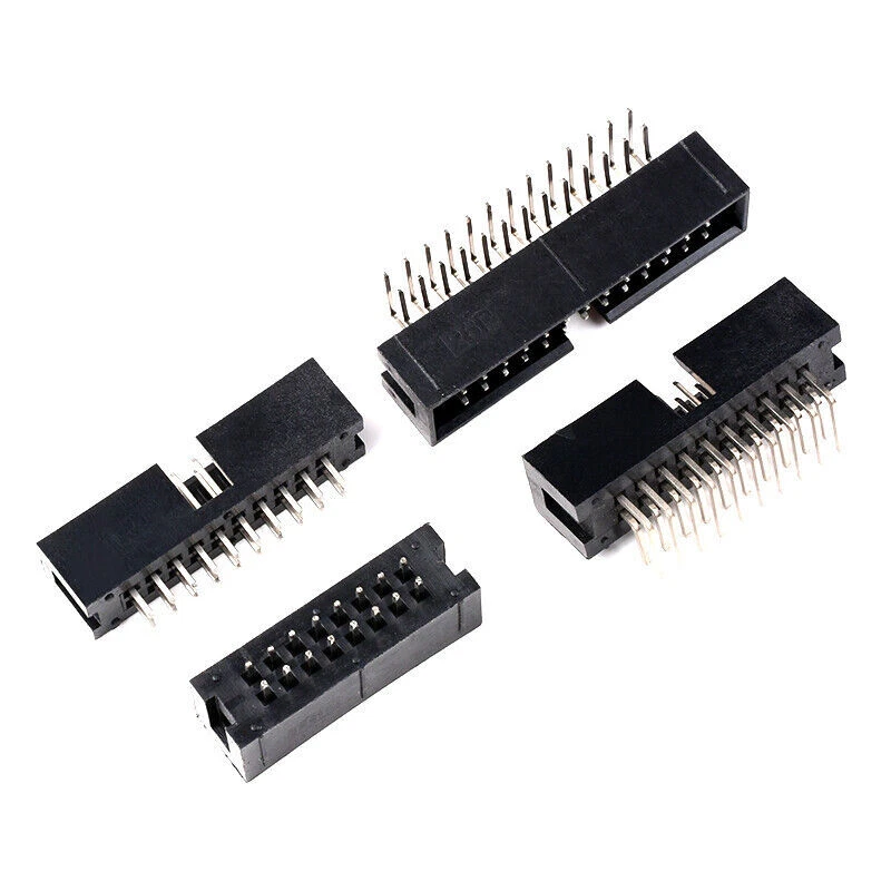 6P-50P2.54mm Pitch IDC Boxed Header Connectors - Straight/Right Angle Pin - Image 1 of 4