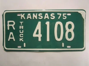 *Unused* LICENSE PLATE Truck Tag 1975 KANSAS RA 4108 Rawlins County [Z256] - Picture 1 of 1