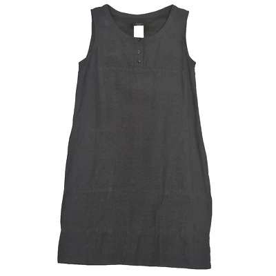 Weekend Max Mara США 8 льняной льна коричневая рубашка платье W карманы кнопки без рукавов  - Изображение 1 из 4