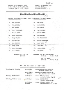 Crystal Palace Reserves v Leicester City (Combination) 1971/1972 - Picture 1 of 1