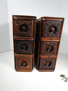 Nähmaschinenschrank Singer Tret um 1900 6 Holz Schubladen + Rahmen - Bild 1 von 13