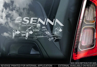STICKER INTERNATIONAL Adesivo auto AYRTON SENNA, Formula Uno F1 paraurti finestra segno decalcomania regalo - V08