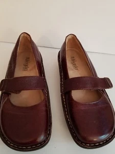 ALEGRIA BURGUNDY MARYJANE SHOES EUTO 36.  6 TO 6.5 LEATHER - Picture 1 of 7