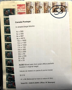 Canadá (FV C$2540+) Gran lote de franqueo MNH pesa 2430 gramos + 96 estampillas 'A' - Imagen 1 de 3