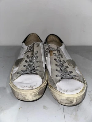 Zapatos Modelo Philippe Mujer Talla 38 Blanco Parte Superior Baja Cuero Gamuza Hechos en Italia Foto 1 de 4