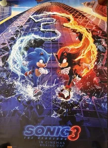 Sonic the Hedgehog 3 Official Poster Movie One Sheet Double Sided 2024 - Picture 1 of 2