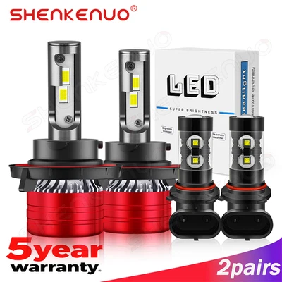 Kit combinado de faros LED altos/bajos + bombillas antiniebla 4X 6000K para Dodge Nitro 2007-2009 Foto 1 de 4