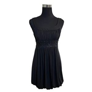 Vestido vintage Rampage para mujer sin mangas negro con cuentas talla M - Imagen 1 de 15