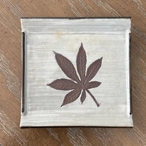 VTG OMC Ceramic Maple Bud Leaf Small Square Plate Trinket Dish Japan - Picture 1 of 10
