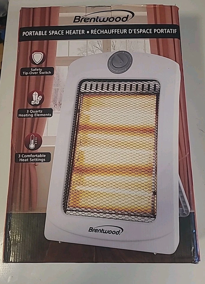 Calentador de espacio portátil Brentwood H-Q1000W 1000 vatios, blanco Foto 1 de 1