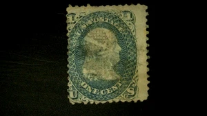 U S Stamps Scott 86 one cent Franklin E grill used cv 450.00 DB - Picture 1 of 2