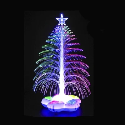 Alfyng Árbol de Navidad de Fibra Óptica LED, Árbol de Navidad Cambiante de Color con Tapa de Estrella Foto 1 de 4