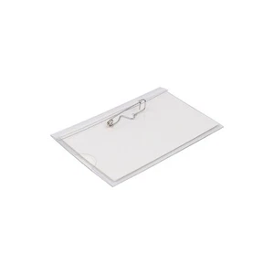 JAM PAPER Plastic Name Tags with Pin 3 5/8" x 2 1/4" Clear 24/Pack (401139015) - Picture 1 of 6