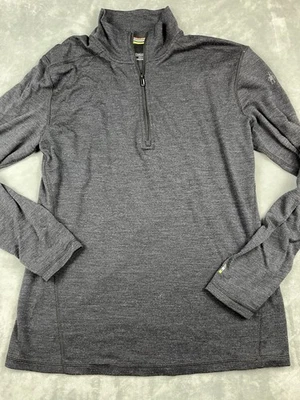 Pullover Smartwool 1/4 Cremallera Para Hombre Grande Merino Sport Capa Base Negro Carbón Foto 1 de 4
