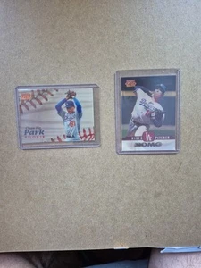 1996 Pinnacle Chan Ho Park & Hideo Nomo HOLO Rookie Card 2 card lot LA Dodgers - Picture 1 of 2