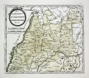 Spain Portugal Extremadura Map Reilly Engraving Copperplate - Picture 1 of 1