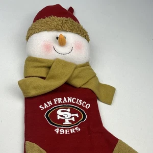 Medias de Navidad muñeco de nieve de los 49ers de San Francisco NFL fútbol americano vacaciones bordadas - Imagen 1 de 12