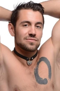 Heart Lock Black Leather Choker w Lock & Key Bondage BDSM S&M BDS&M Sub Dom Kink - Picture 1 of 10