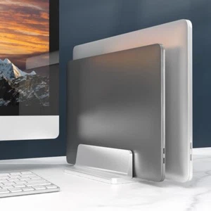 Dual Slot Vertical Laptop Stand Aluminum Tablet Holder Notebook Mount - Afbeelding 1 van 20