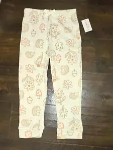 Garanimals Toddler Thermal Joggers Size 4T Pants Hedgehog Daisies Mushrooms New - Picture 1 of 6